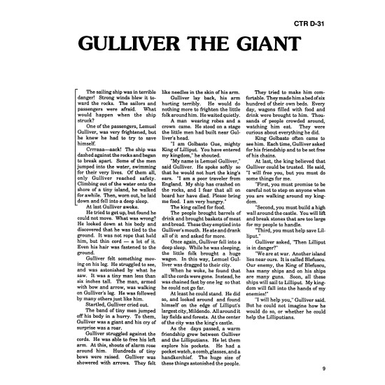 Gulliver's Travels by Jonathan Swift Reading Level 4 Printed Book