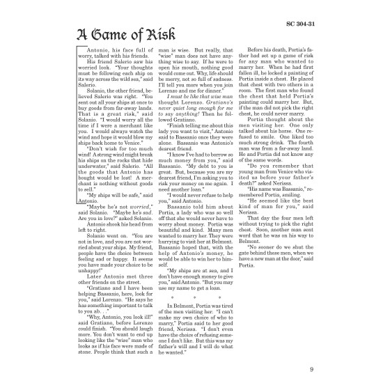 The Merchant of Venice Reading Level 3 Printed Book The Merchant of Venice Reading Level 3 Printed Book