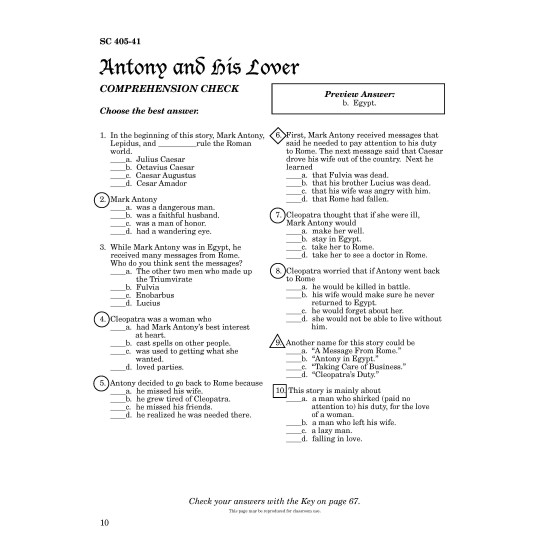 Antony and Cleopatra Reading Level 4 Printed Book Antony and Cleopatra Reading Level 4 Printed Book